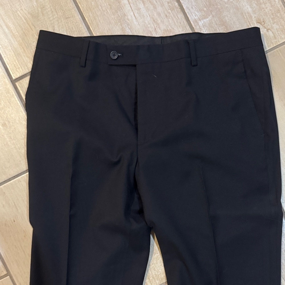 Egara Classic Black Men's Dress Pants / H102 - Picture 2 of 3